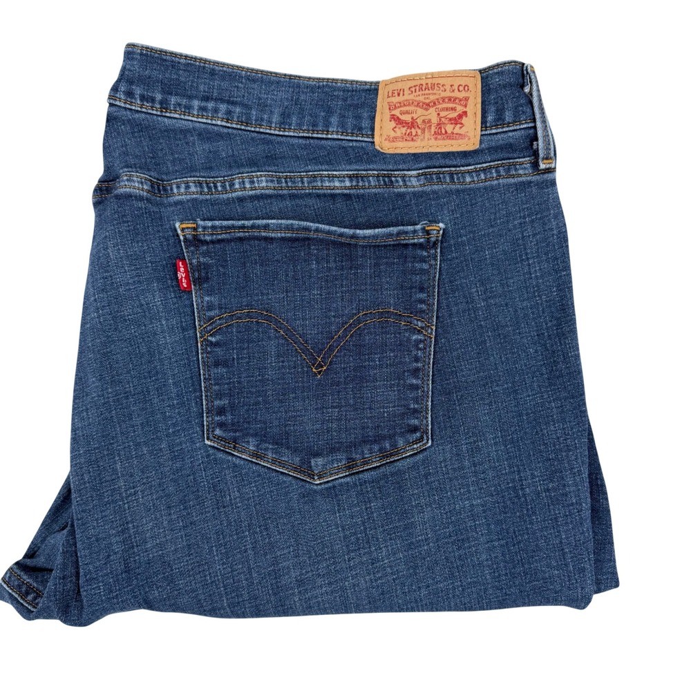 Levi's 414 Classic Straight Jeans Women 24W Blue Excellent Stretch Denim Classic